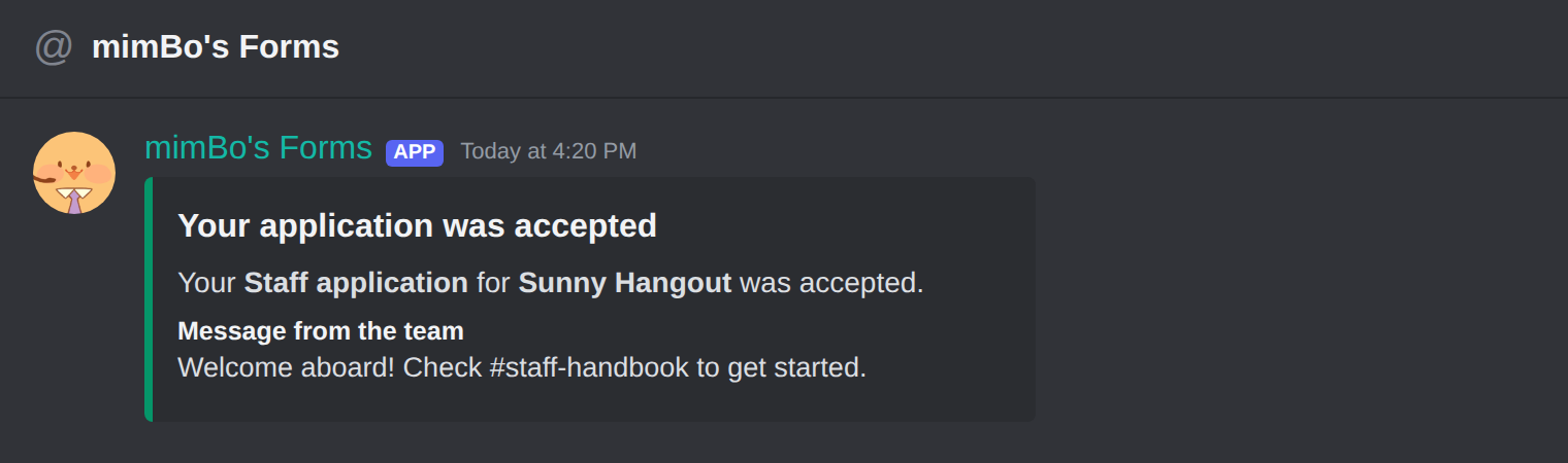An applicant receiving a decision